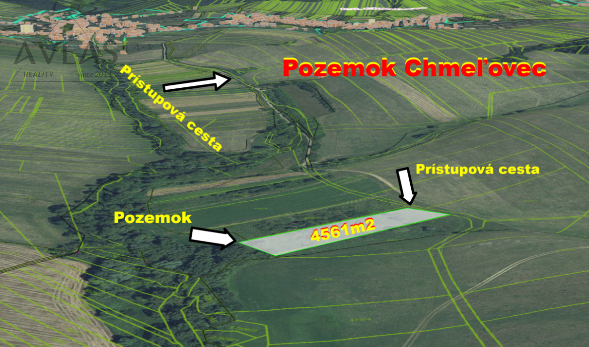 Investičný pozemok Chmeľovec okr. Prešov, 4561m2 — 10